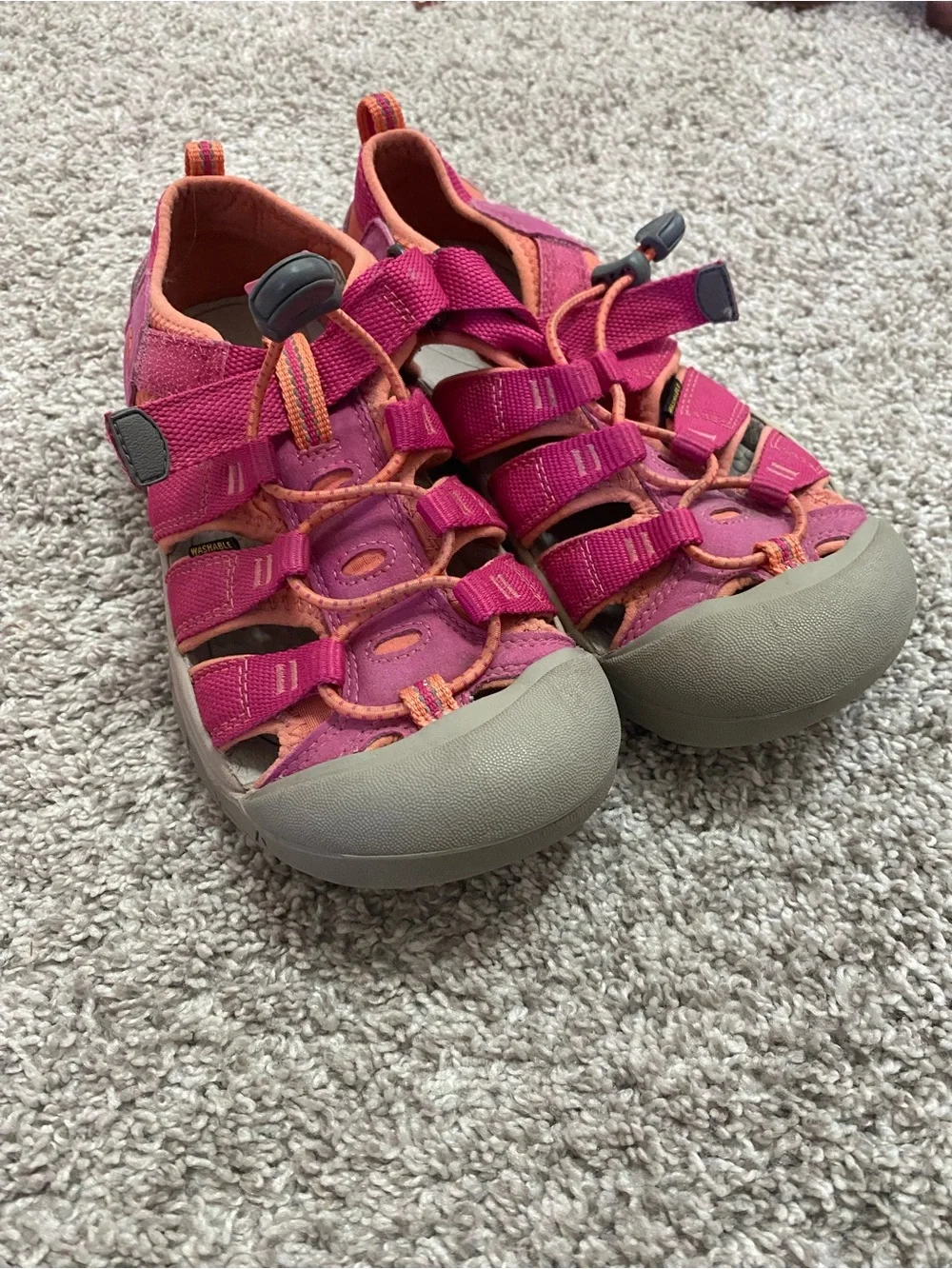 Keen Kids Pink and Coral Closed-Toe Outdoor Sandals
